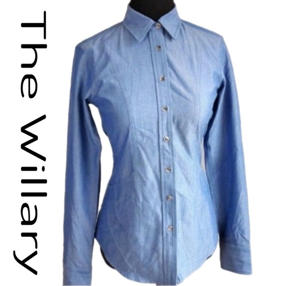 The Willary Blue Denim Button Down Long Sleeve Shirt - Picture 1 of 10